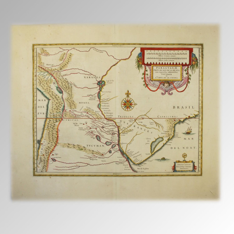 MAPA DE PARAGUAY - RIO DE LA PLATA (C.1660)