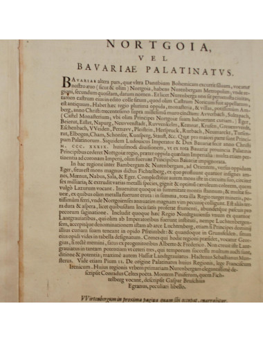 MAPA DE ALEMANIA, ALTO PALATINADO Y WURTEMBERG (ORTELIUS 1579)