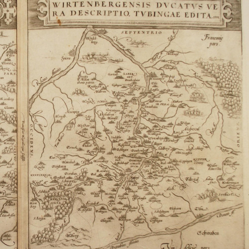 MAPA DE ALEMANIA, ALTO PALATINADO Y WURTEMBERG (ORTELIUS 1579)