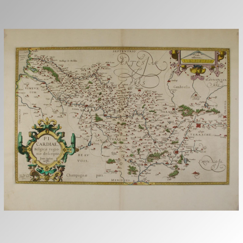 PICARDÍA (FRANCIA) (1579). - PI-CARDIA-BelgicA regio:-nis descriptio-Joanne Surhonio-auctore -Desccripción realizada po