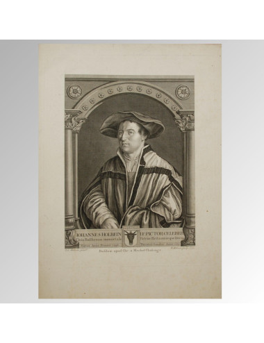 RETRATO DE HANS HOLBEIN EL JÃVEN. / Iohannes Holbein I.F. Pictor Celeber.