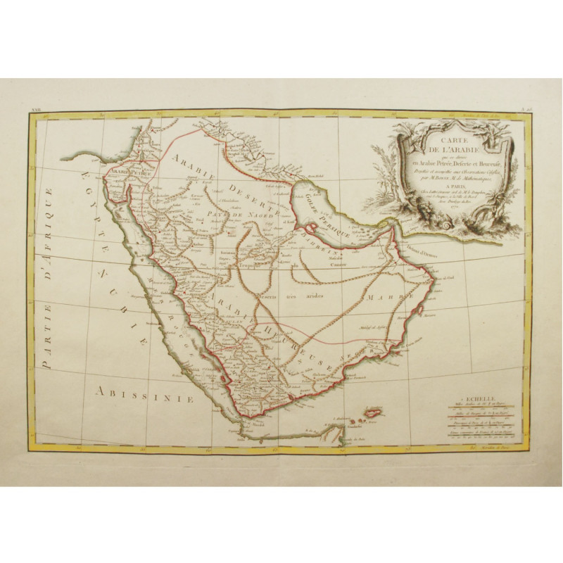 MAPA DE ARABIA SAUDITA (BONNE 1771)