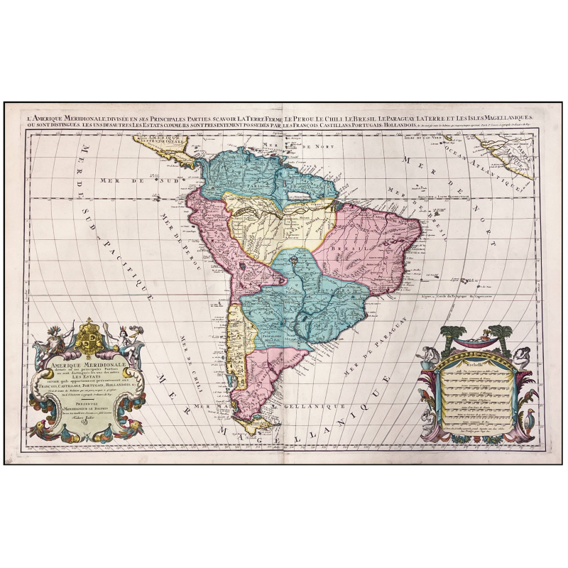 MAPA DE AMÉRICA DEL SUR - 1705