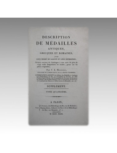 DESCRIPTION DE MÉDAILLES ANTIQUES (SUPPLÉMENT T. IV)