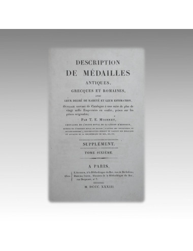 DESCRIPTION DE MÉDAILLES ANTIQUES (SUPPLÉMENT T. VI)