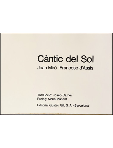JOAN MIRÓ - CÀNTIC DEL SOL...