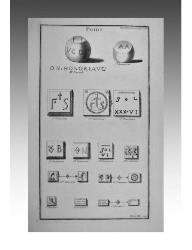 PESOS (TOMO III -PL. 95). / POIDS (Pl. XCV du Tom. III).