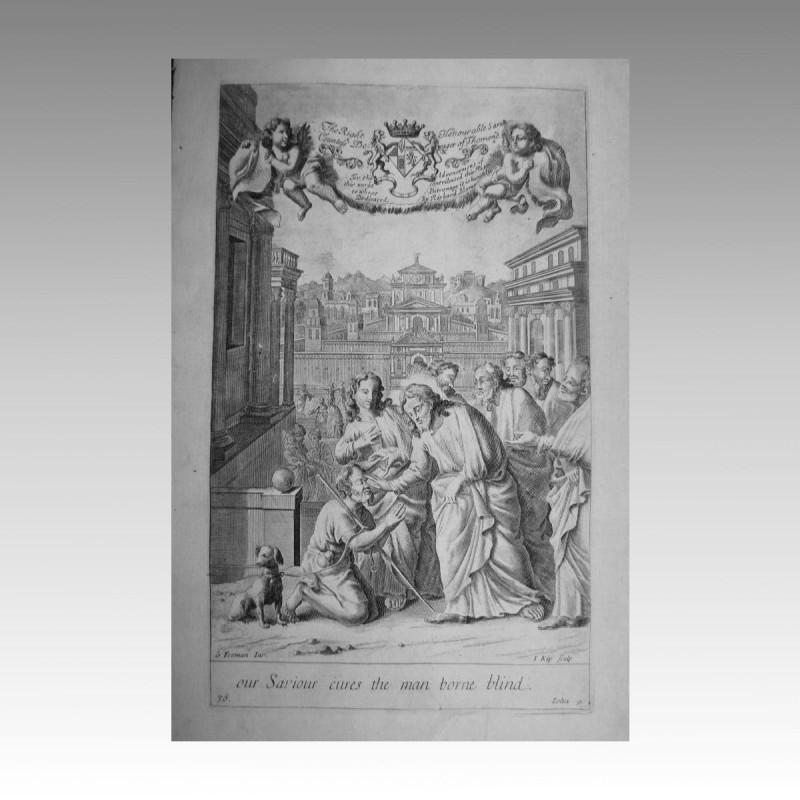 CURACIÃN DE UN CIEGO / LA MUJER ADULTERA 1715. / Our Saviour cures the man borne blind / The woman taken in adultry.