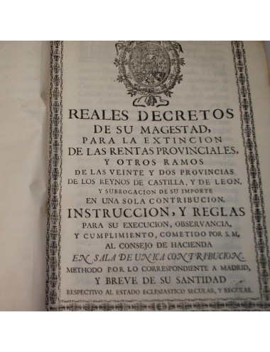 REAL DECRETO DEL CONSEJO DE CARLOS III (1770)